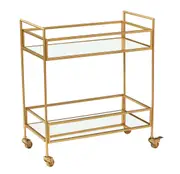 Amalfi Fairmont Drinks Trolley Kitchen Serving Glass Bar Cart Storage - Gold