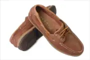 Sperry Top-Sider Charter 2-Eye Dark Tan Leather Boat Deck Shoe Sz 9 med NIB