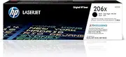 HP 206X Genuine Original High Yield Black LaserJet Toner Cartridge works with HP Color LaserJet Pro M255 series, HP Color LaserJet Pro MFP M282 series (W2110X)