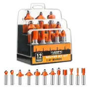 Router Bit Set 1/2 Shank Router bits 1/2 Shank 12 Piece Router bit Set Tungst...