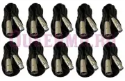 10 Lot 10ft XLR Mic Audio Male to Female 3Pin Microphone Cord Shielded Cable v2