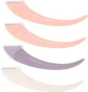 Vaguelly 4Pcs Curved Handle Eyebrow Razors Portable Facial Hair Trimmers for Precise Brow Shaping Durable Blades for Home Use and Travel Includes