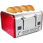 Megachef 4 Slice Toaster in Stainless Steel Red Assorted Sizes Colors