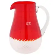 GlassOfVenice Filigrana Murano Glass Carafe - Red and White