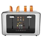 4 Slice Touch Screen Toaster, Stainless Steel Toasters Digital Timer, Dual Co...
