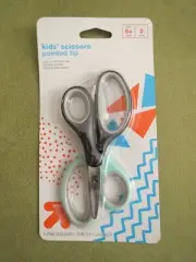 Kids' 5-inch Scissors Blunt Tip Black & Aquamarine 2-pack, Up & Up Brand