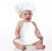 2 Pieces Chef Outfit Newborn Photography Baby Chef Outfit/Baby Apron and Chef Hat Mini Chef Hat for Toddlers Chef Outfit for Toddlers Cotton for Infant Photography
