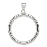 Sterling Silver Rhodium-Plated Circle Pendant