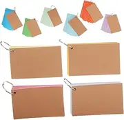 HOMSFOU 10pcs Dual-Sided Vocabulary Flashcards with Loose-Leaf Lined Index Cards Thick Paper for Study Meetings and Work Organization