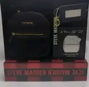 $98 NEW Steve Madden Purse Black Sherpa Mini Backpack Card Case Set Gift Box