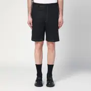 [Prada] Black linen Bermuda shorts 50 IT Black