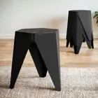 Artiss Set of 4 Black Puzzle Bar Stools Stackable Plastic Foot Stools