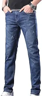 [JEShifangjiusu] Men's Casual Style Straight Fit Jeans Slim Stretch Skinny Denim Pants Classic Lightweight Relaxed Retro Jean, 896blue, 29