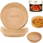 100pcs 20x4.5cm Air Fryer Disposable Paper Liner Non-Stick Air Fryer Paper Liners,Baking Paper Food Grade Parchment