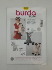 Burda Sewing Pattern 7038 Child Soft Toy Sheep Donkey Pattern Size 2 styles NEW