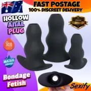 Hollow Anal Butt Plug Penis Sleeve Speculum Dilator Stretcher Couples Sex Toy