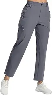 [Hooxum] Womens Cargo Hiking Pants - Travel Lightweight Water Resistant 4 Pockets Casual Quick Dry Athletic Climbing Pants