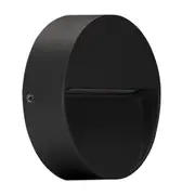 Zeke Round Exterior Wall Light 4W Black Aluminium 5000K - 19527