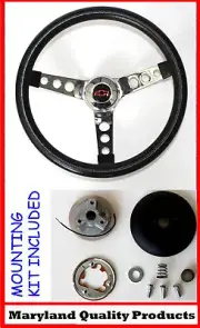 C10 C20 C30 Blazer Black and Chrome Steering Wheel Red & Black center 14 1/2" (for: Chevrolet)