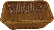 Imitation Rattan Woven Storage Basket Lightweight Bread and Fruit Holder Container for Home Kitchen and Outdoor Use