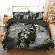 Dinosaurs Tyrannosaurus T-Rex Quilt Doona Duvet Cover Set Single Double Queen Size Available Double, 2 Pillow Cases