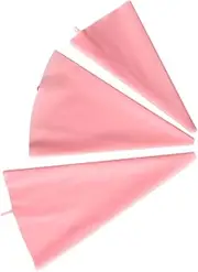 Hoement Thickened Piping Pastry Bags Cake Icing Bags Reusable Decorating Supplies Kit Baking Tools Set of 3 Pink