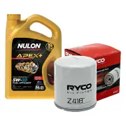 Ryco Oil Filter Nulon 5L APX5W30A5 Engine Oil Kit for Ford Ecosport Falcon Focus