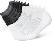 [PAPLUS] Ankle Running Socks 5 Pairs, Athletic Cushioned Anti-Blister Low Cut Sports Socks Men Women