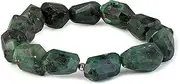 [Generic] Natural Emerald Bracelet, Emerald Stretch Bracelet, Negative Energy Protection, Emerald Tumbled Bracelet, Raw Emerald Bracelet, Elastic Bracelet, 8 mm, Gemstone, gemstone