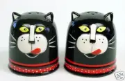 Black and White Cat Salt & Pepper Shakers by Carol Eldridge New Old Stock NIB