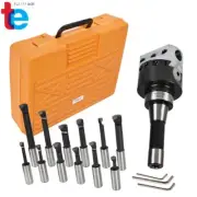 3 Inch Precision Boring Head W/ R8 Shank 12 Pcs 3/4" Carbide Boring Bars Set