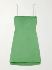 [Jacquemus] Jacquemus - Mia Layered Crepe De Chine-trimmed Satin Mini Dress - Green - FR 34 FR 34 Green