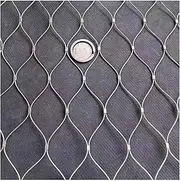 SXEVZOO 304 Stainless Steel Wire Rope Netting, 3cm/1.5mm Birdhouse Cable Wire Mesh, Flexible Stretchable Balustrade Infill Mesh, Garden Stair Decor Net(3x12m)