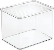 InterDesign Cabinet/Kitchen Binz Stackable Kitchen Storage Container, Medium-Sized Plastic Storage Boxes for The Kitchen, Clear