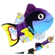 Squeaky Plush Dog Toys for Dogs: Interactive Plush Ocean Fish Tug of War Large