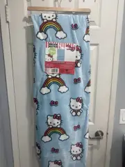 Hello Kitty Rainbow Clouds & Bows Blue Throw Blanket Twin