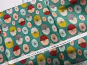 Ninja Cookies Jenn Ski Moda Fabric 1 Yard 30540 Teal Retro Circle Dot Print 42in