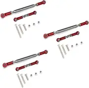 MANGRY 3X Adjustable Steering Linkage Servo Link Pull Rod Turnbuckle for MN D90 D99 MN-90 FJ-45 1/12 RC Car Crawler Red