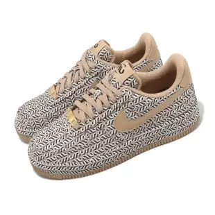 【NIKE 耐吉】Wmns Air Force 1 LX 女鞋 男鞋 棕 卡其 滿版 AF1 籃網格(DZ2789-200)