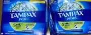 Tampax pearl size Super 50 pics per box damaged box