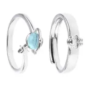 2PCS/Set Star Earth Spaceman Promise Romantic Jewelry for Women Girls