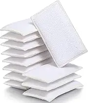 Gandeer 12 Pcs Interior Scrubbing Sponge for Leather Plastic Car Microfiber Kitchen Household Cleaning Kit, Double Sided Dish Cleaning, White