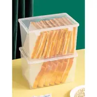 在飛比找ETMall東森購物網優惠-面包存放盒保鮮盒透明帶蓋食品級點心零食吐司收納盒蛋糕密封盒子