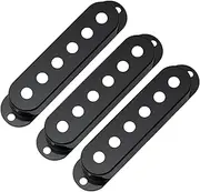 [Musiclily] Pro Plastic Guitar Single Coil Pickup Covers for USA/Mexico Strat Electric Guitar, Black (Set of 3)