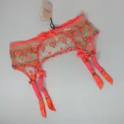 Agent Provocateur Perdia Neon Pink Suspender AP4 Large NWT