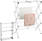 3-Tier Laundry Drying Rack, Foldable Clothes Rack Indoor and Outdoor Rack,Laundry Drying Stand for Indoor, Outdoor (Grey)