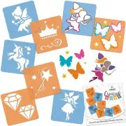 8 pcs Drawing Stencils for Kids 15x15 FAIRIES – TALES Reusable Washable Plastic