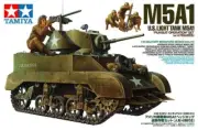 WWII U.S. M5A1 LIGHT TANK AND MORTOR CREW 1:35 SCALE TAMIYA sealed in box