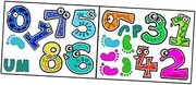 Kisangel 1 Set Removable Cartoon Number Game Lattice Floor Stickers Self Adhesive Decals for Rooms Nurseries Kindergartens Easy to Clean
