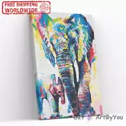 Paint By Numbers Kit Elephant Animal Abstract Draw Wall Kids Acrylic Framed Home